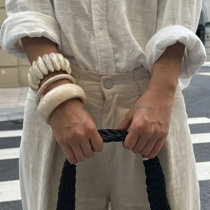 Bracelets ronds Vintage Beige