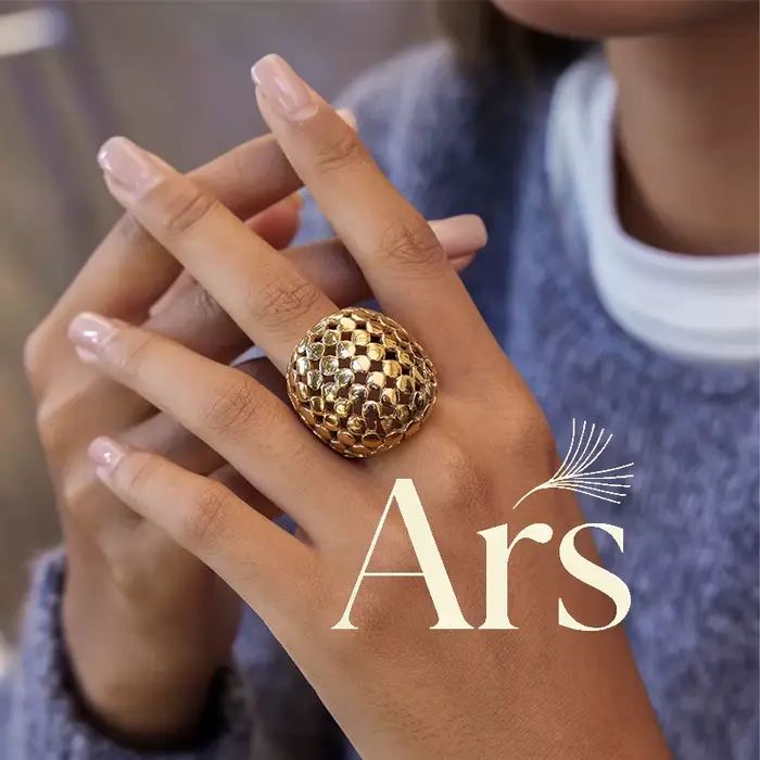 Bague creuse en maille d'acier inoxydable Ars pour femme, plaquée or 18 carats, large, minimaliste, anti-ternissement, pour usage quotidien