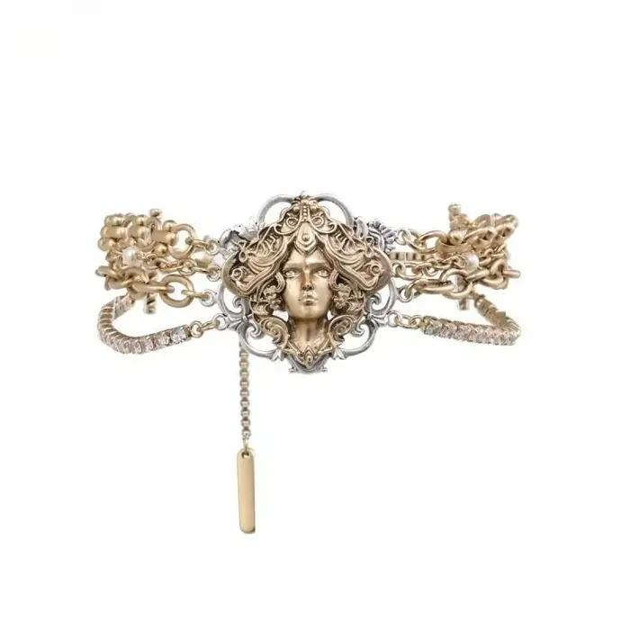 Bracelet Medusa multicouche couleur or Bracelet unisexe Cool Punk Bracelet pour femmes luxe Bracelet