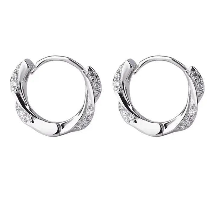 Boucles d'oreilles en argent sterling 925 pour femmes, serties de Zircon, beau design unique, bijoux à breloques, cadeau de mariage