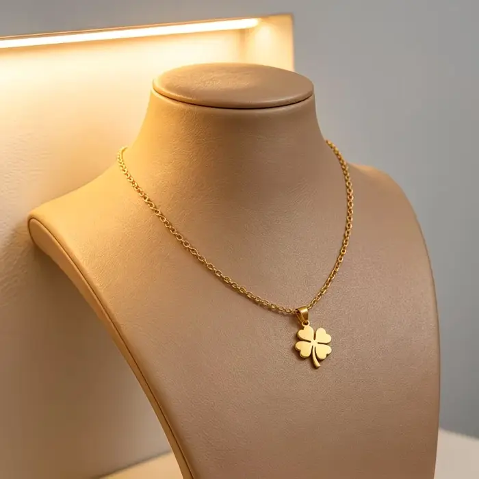 Collier pendentif trèfle à quatre feuilles en acier inoxydable pour femmes élégant et porte-bonheur pour tous les jours et occasions spéciales