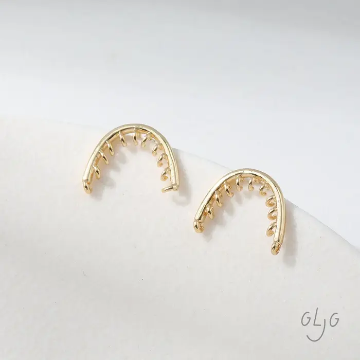 Boucles d'oreilles arquées à plusieurs trous de suspension, 4 pièces, pour la fabrication de bijoux,