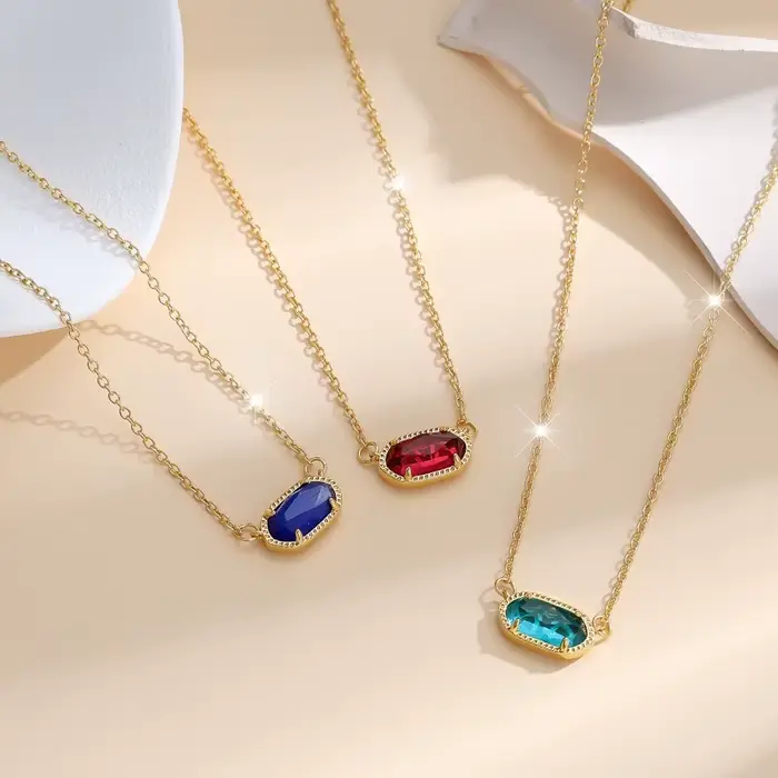 Collier pendentif en pierre précieuse de cristal pour femmes