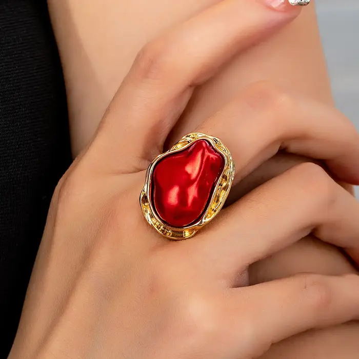 Bague pour femme, imitation perle baroque