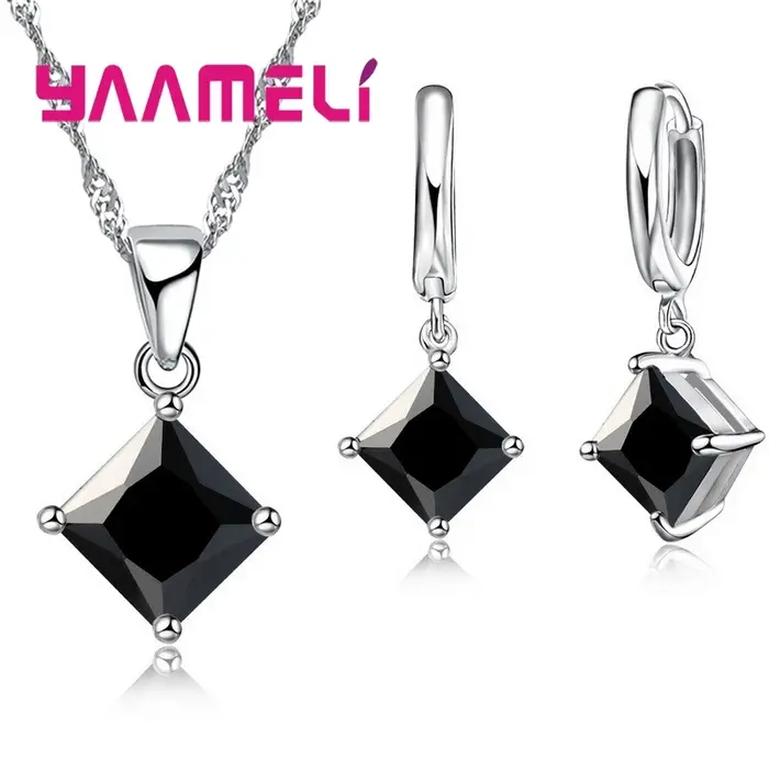 Ensembles de bijoux en argent regardé 925 pour femmes