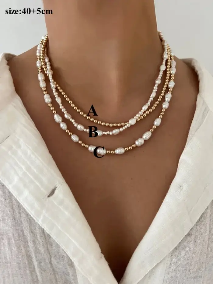 Collier ras du cou en perles naturelles plaqué or 18 carats, bijoux pour femmes, élégant, minimalist