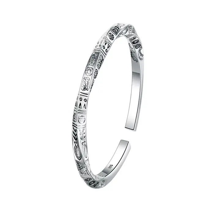 Totems ouverts en argent sterling 925 ​ Bracelets pour femmes, bijoux de luxe pour mariage, accessoi