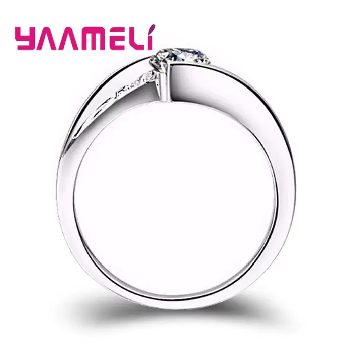 Bague ronde en pierre de Zircon pour femmes