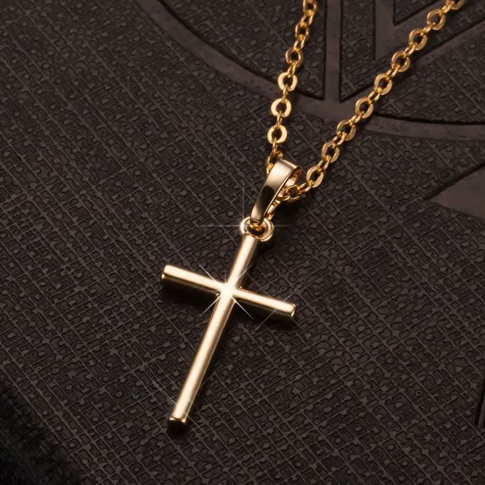 Pendentifs croix à la mode, livraison directe, couleur or argent, cristal, croix de jésus, collier, 