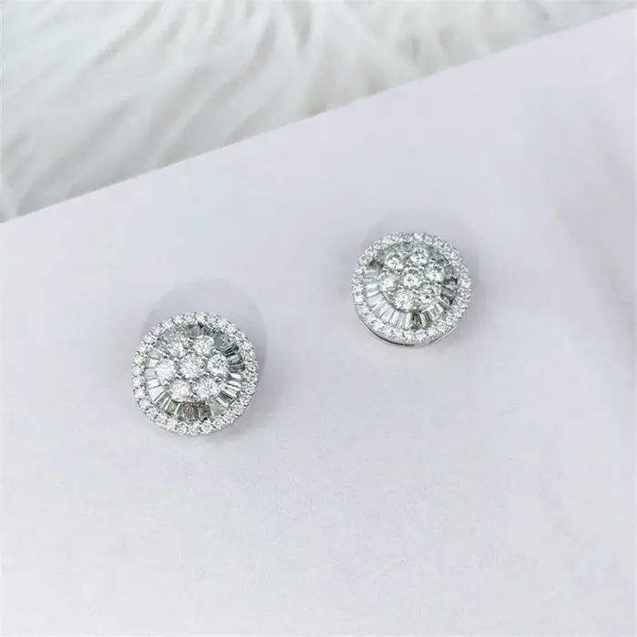 Boucles d'oreilles en Moissanite de laboratoire en or 18 carats