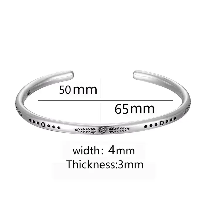 3 pièces/ensemble femmes hommes Bracelets à la mode 925 argent plaqué C-Bangle pierre volcanique Bracelet de perles réglable bijoux cadeaux quotidiens