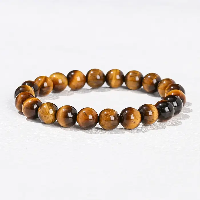 JD 6 8 10mm Bracelet de perles en pierre naturelle obsidienne Fluorite Quartz jaspe