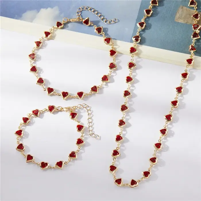 Bracelet en cristal en forme de cœur pour femmes