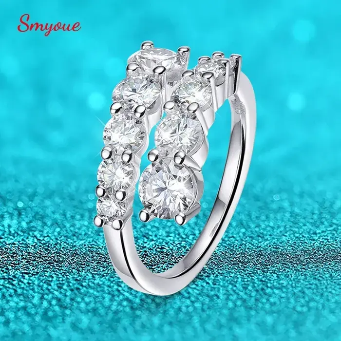 Bagues en argent sterling 925 serties de moissanite blanche pour femmes, ensemble de mariage, cadeau romantique, occasions spéciales