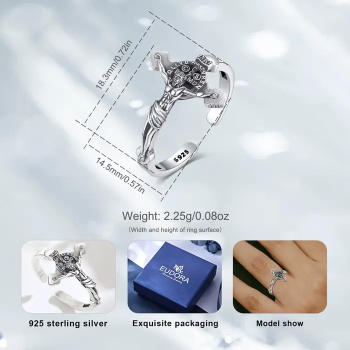 Eudora – bague réglable en argent Sterling 925