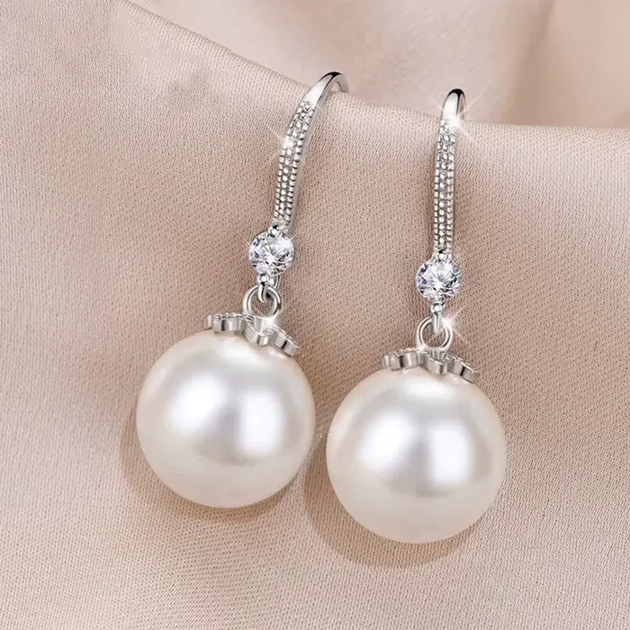 Boucles d'oreilles en argent Sterling 925, fleur en perles d'eau douce pour femmes, bijoux de luxe p