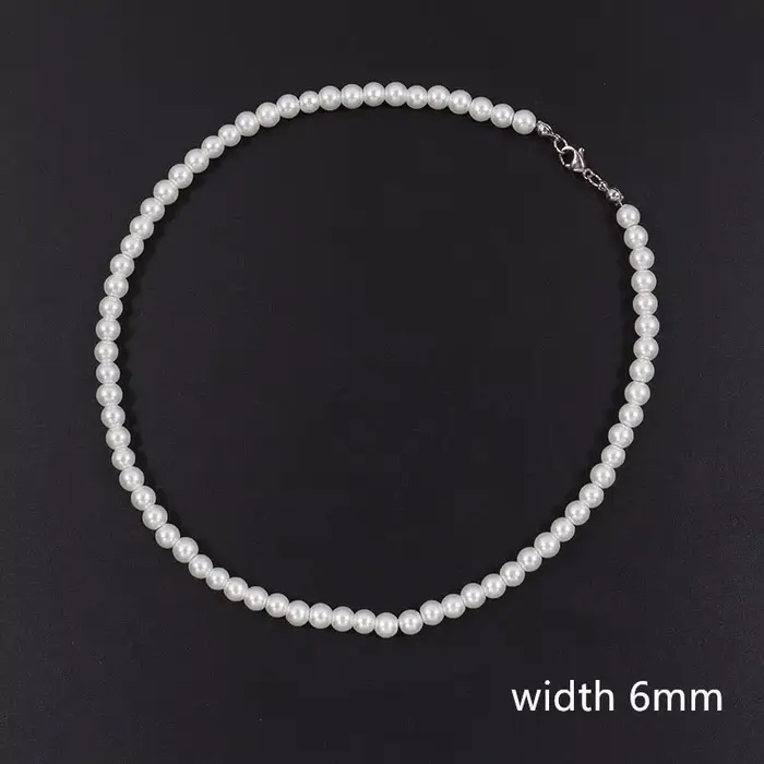 Collier de perles d'imitation transfrontaliers, unisexe, léger, de luxe, tempérament, chaîne de cou 