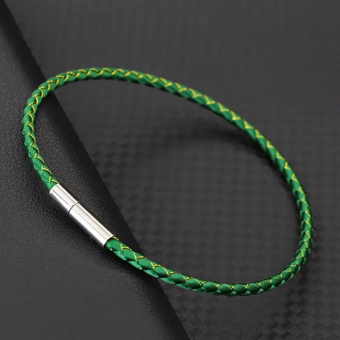 Bracelet en corde fine de 2mm pour femmes, Style Simple, fermoir détachable, tissage fait à la main,
