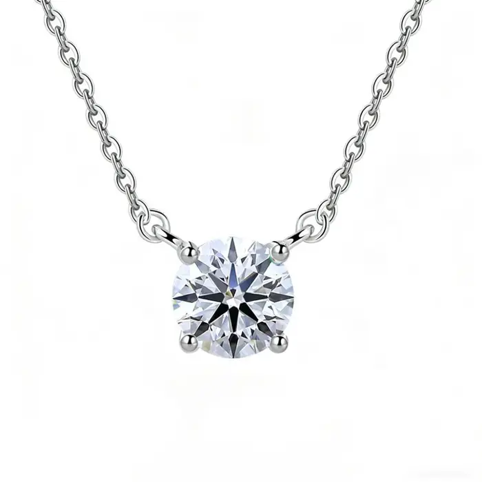 JoyceJelly – collier en argent Sterling S925 pour femmes, pendentif Simple à quatre griffes, chaîne 