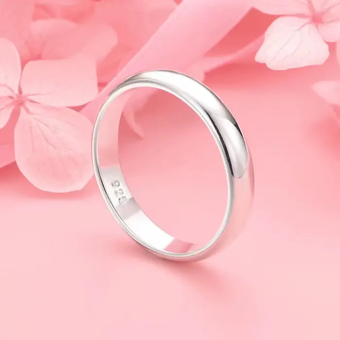 Bague polie Simple en argent Sterling 925, pour femmes à la mode, breloque, cadeau de fête de mariag