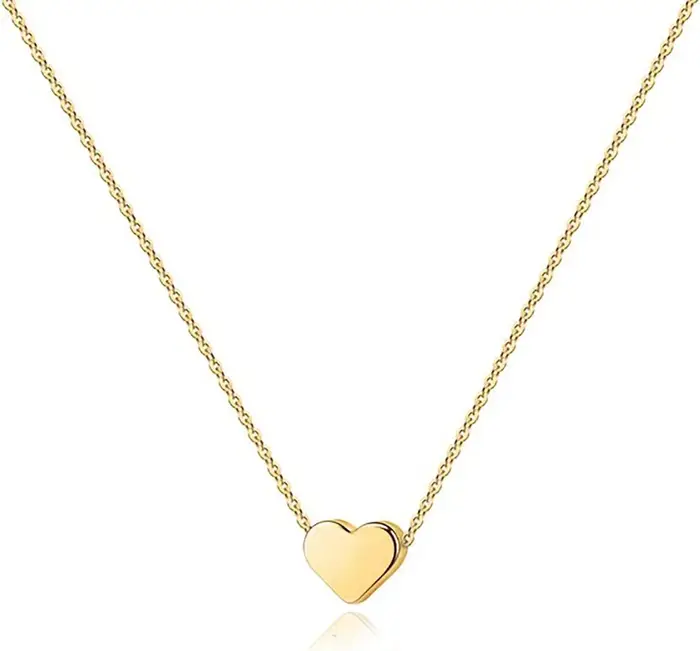 Collier coeur plaqué or K | Collier plaqué argent, pendentif d'amour délicat et mignon pour femmes, 