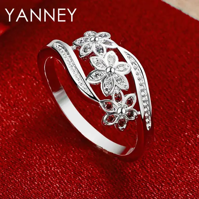 Magnifique bague de luxe en argent Sterling 925
