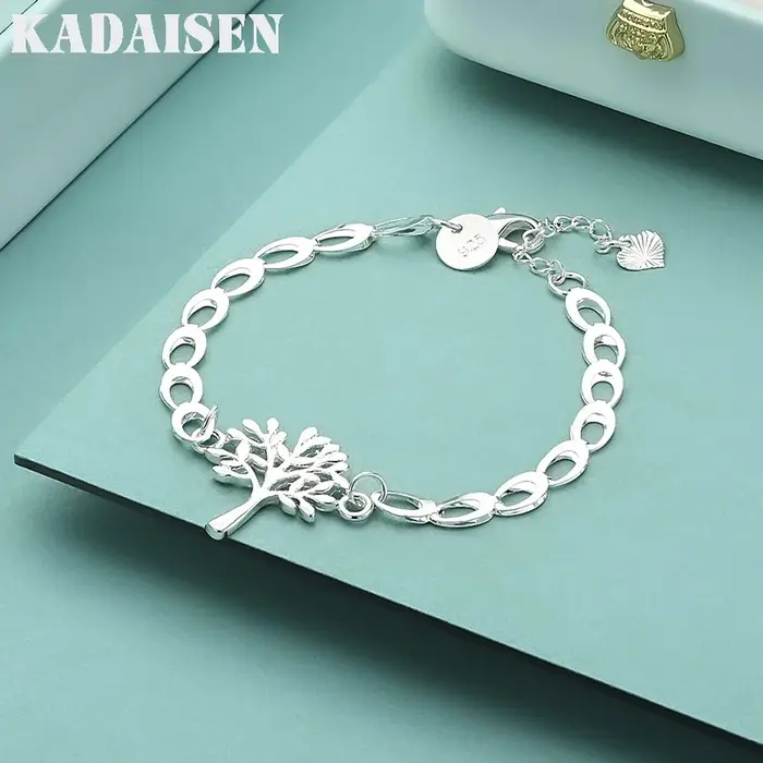 Bracelet Arbre de Vie en argent Sterling 925 pour femmes, bijoux de charme pour fête de mariage, cad