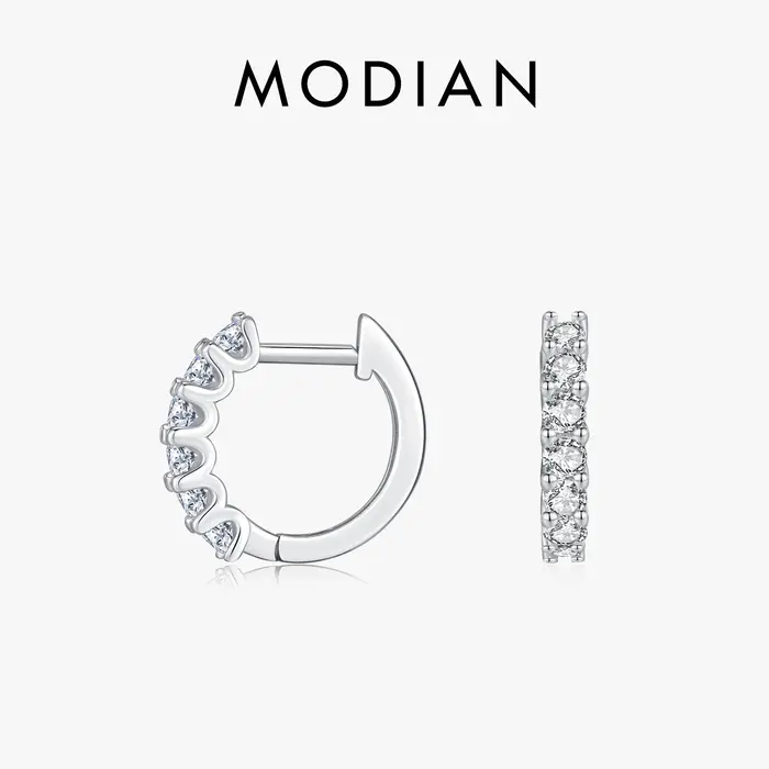Boucles d'oreilles créoles en argent sterling 925 serties de Moissonite pour femmes occasions spéciales mariage élégantes à offrir