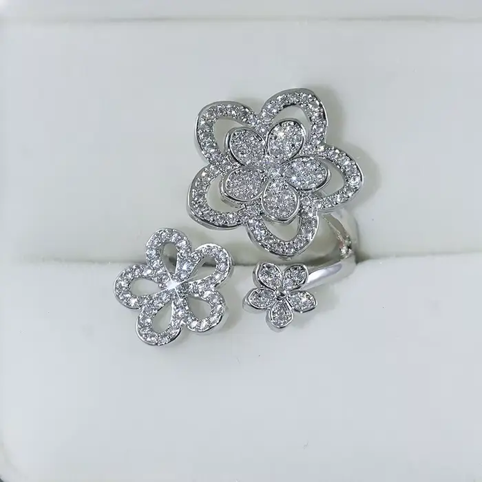 Bague de Fiançailles Créative à Trois Fleurs pour Femme, Haute Qualité, Rotterdam, Kly, Zfolds, Rêve
