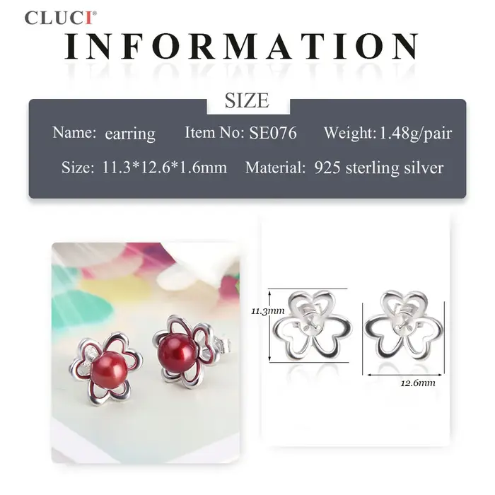 CLICI – boucles d'oreilles trèfle en argent Sterling 925 pour femmes