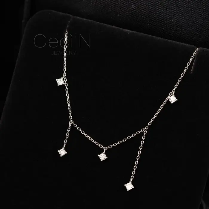 Collier à breloques étoile en argent Sterling 925 et Zircon pour femmes, ras du cou élégant de luxe 