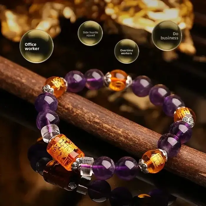 Bracelet fin en améthyste naturelle à trois côtés