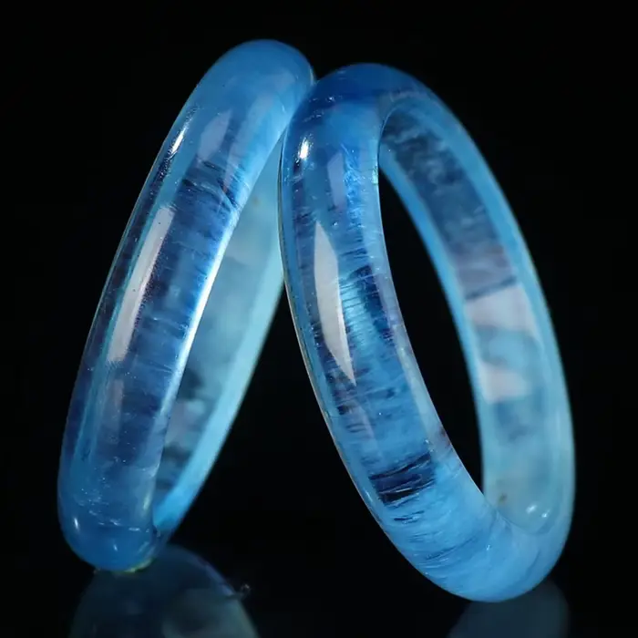 Bracelet brésilien en aigue-marine vitrée, vieux matériau, type glace, fuite, bijoux cadeaux pour fe