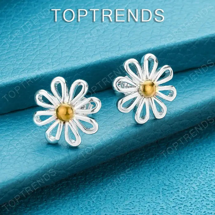 Boucles d'oreilles polyvalentes en argent Sterling 925 pour femmes, bijoux exquis en forme de fleur 