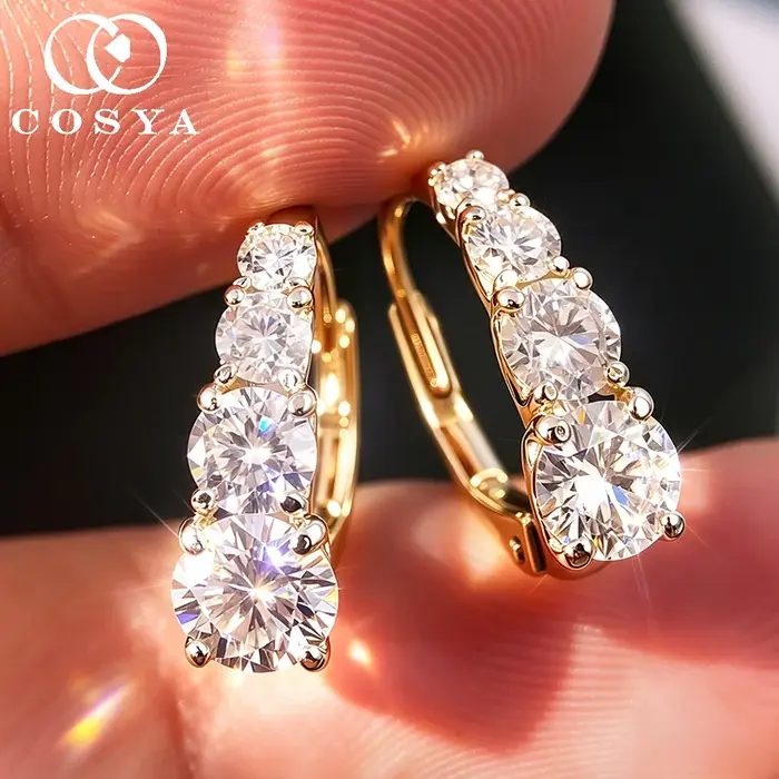 COSYA – boucles d'oreilles en moissanite pour femmes