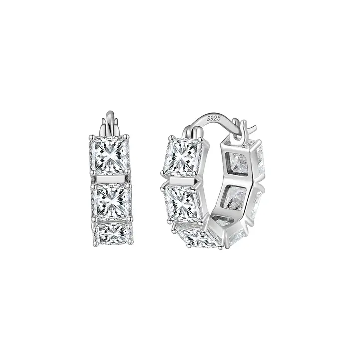 ORSA JEWELS Boucles d'oreilles de luxe en argent sterling 925, 5 mm, couleur D, diamant Moissanite, 