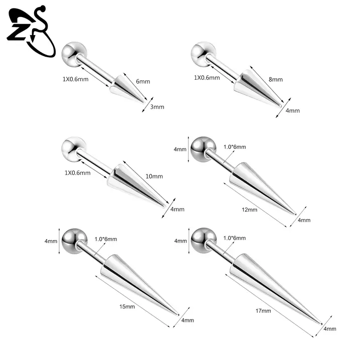 ZS-Boucle d'Oreille Punk en Acier Inoxydable pour Homme et Femme, Piercing de Cartilage Helix en For