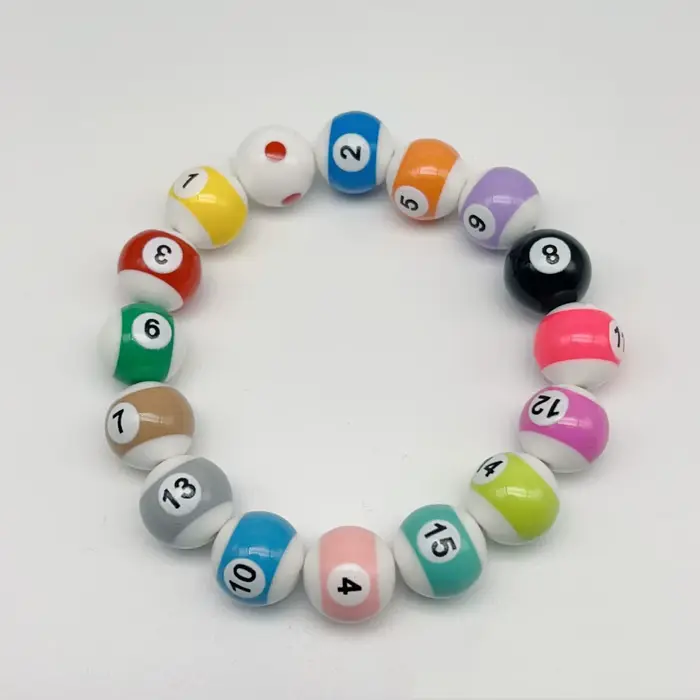Bracelets de billard avec perles en résine pour hommes et femmes, ULélastique, bijoux de couple, lec