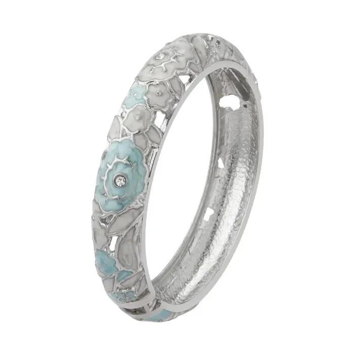 UJOY – Bracelets manchette en forme de fleur de Rose émaillée