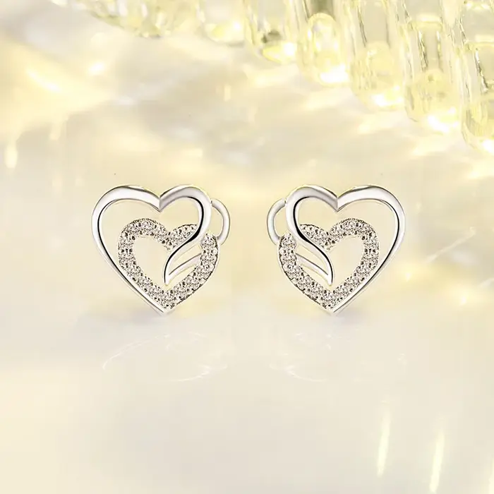 Boucles d'oreilles en diamant véritable pour femme