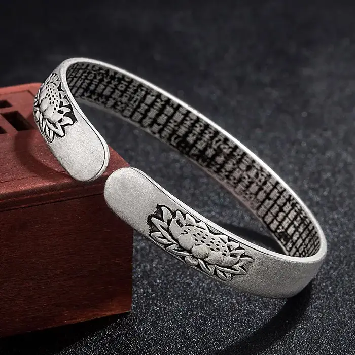 Bracelet ouvert en argent sterling 925 luxueux et exquis