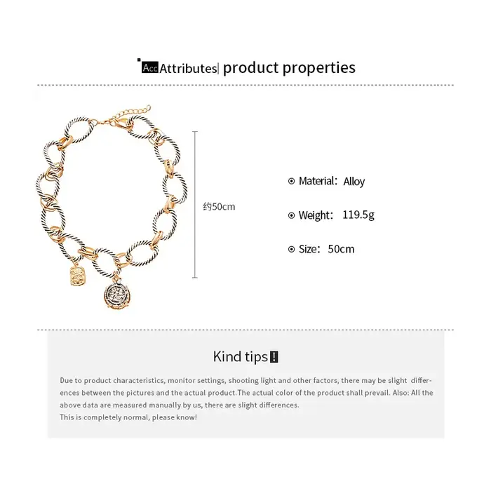 ZAA collier pour femmes exagéré lourd pièce pendentif
