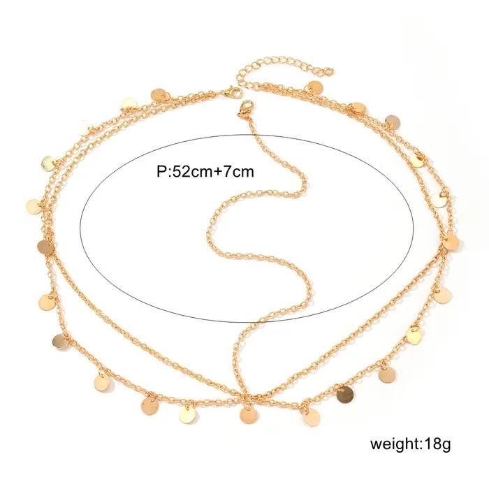 Chaîne de tête tendance en sequins métalliques dorés pour femmes
