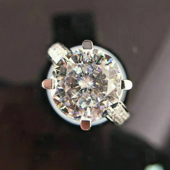 Huretailers-Bague de fiançailles de mariage classique pour femme
