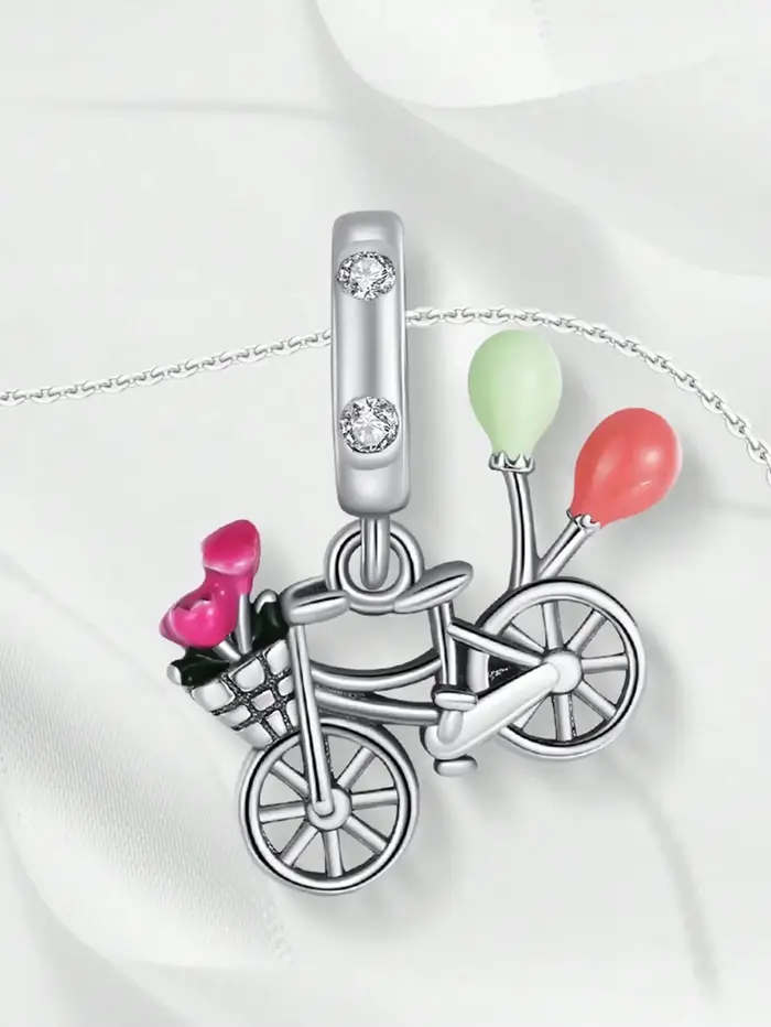 Breloques perle 925 en argent sterling rose carrousel réveil ajustement bracelet collier bijoux à bricoler soi-même fleurs charms occasions spéciales