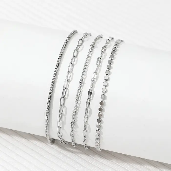 Ensemble de bracelets en chaîne pour femmes