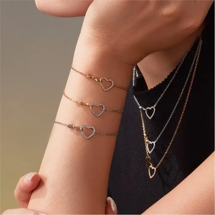 Bracelet collier chaîne minuscule en acier inoxydable plaqué or 18 carats pendentif infini et coeur colliers Bracelets pour femme