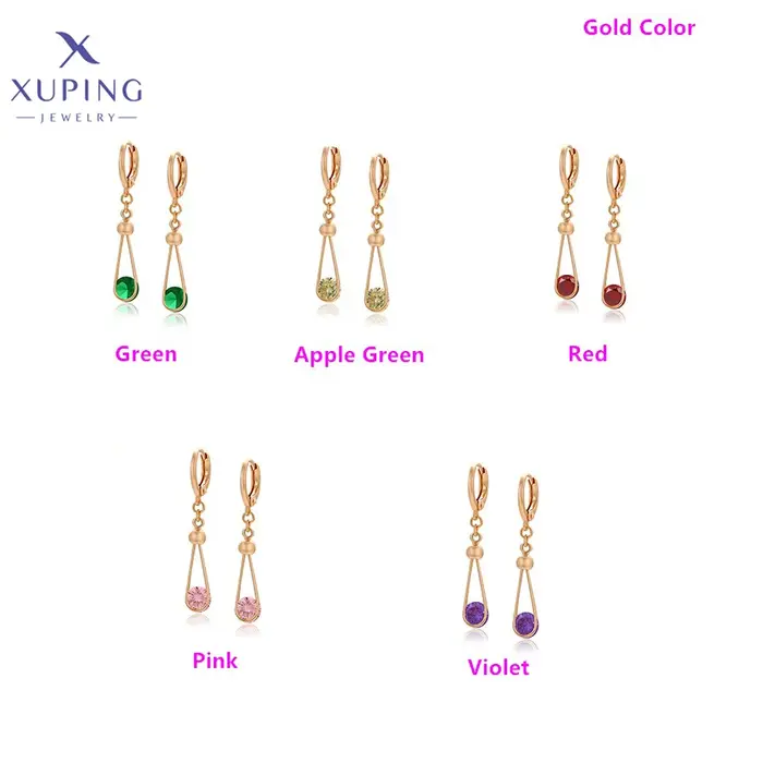 Xuping bijoux mode populaire grande Prmotion longues boucles d'oreilles avec couleur or plaqué pour les femmes