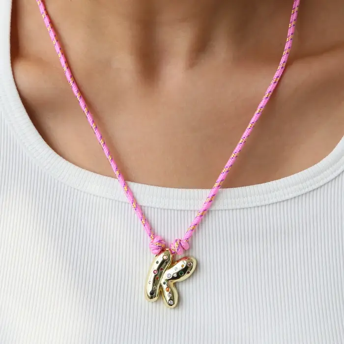 Collier pendentif lettre initiale plaqué or pour femmes et filles