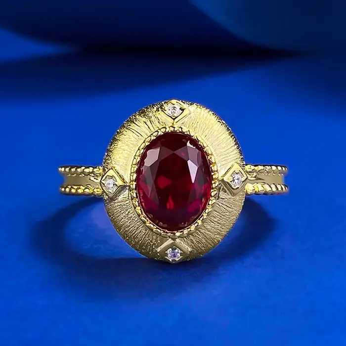 Wong Rain – bague vintage en argent sterling 100% 925, 7x9MM, coupe ovale, saphir de laboratoire, rubis, diamants à haute teneur en carbone, bijoux fins